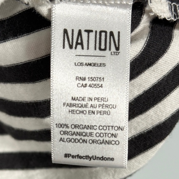 Nation LTD Collins Crewneck Muscle Tank Womens L City Stripe Black Cream - Picture 5 of 6